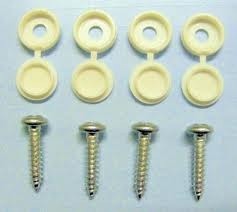 Number Plate Screws and White Caps